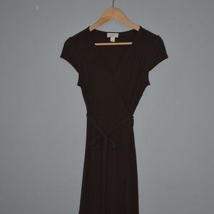 Brown wrap dress